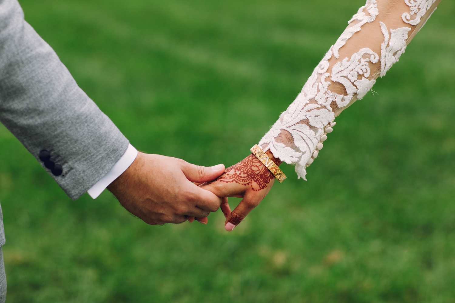 A couple holding hands