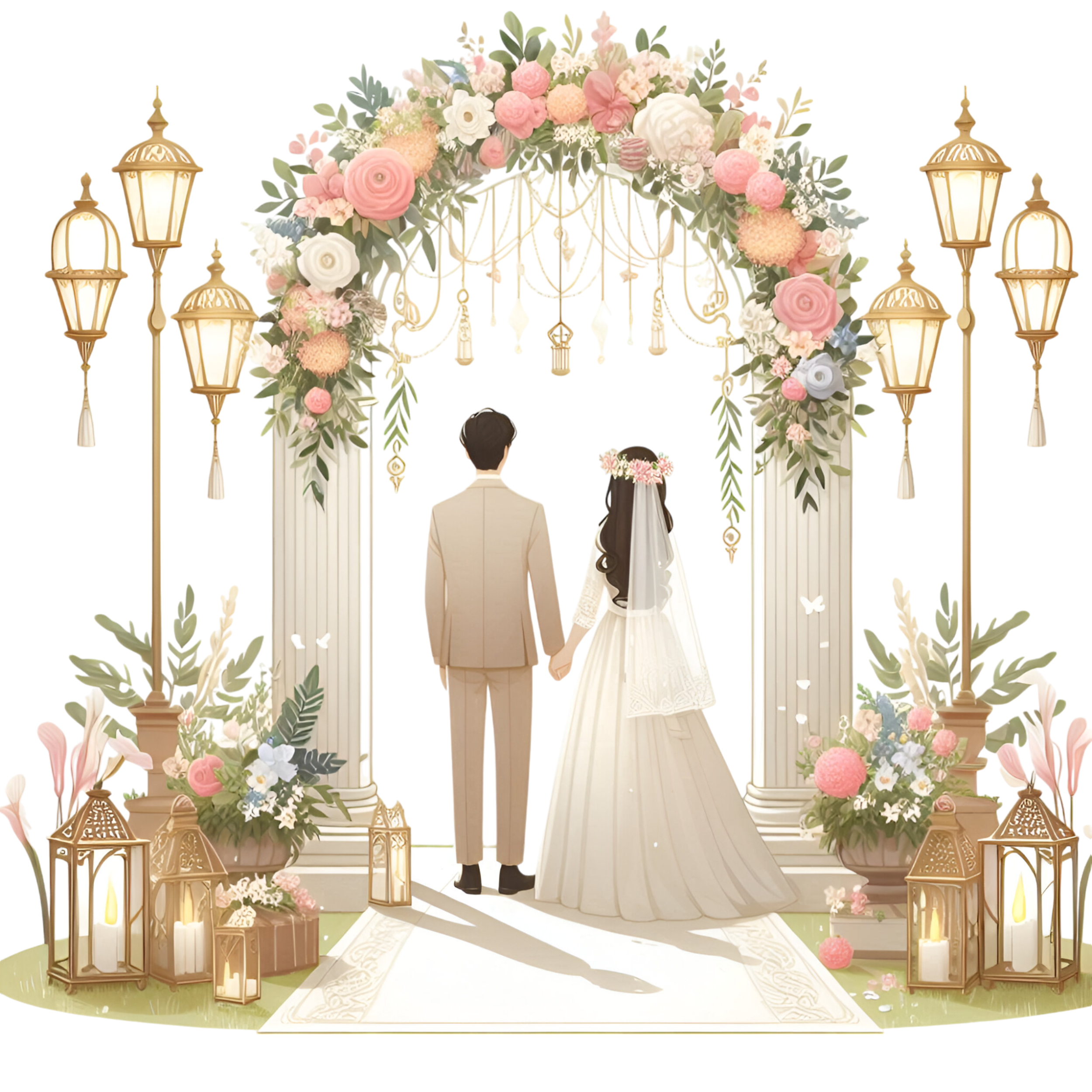 A couple at their wedding ceremony